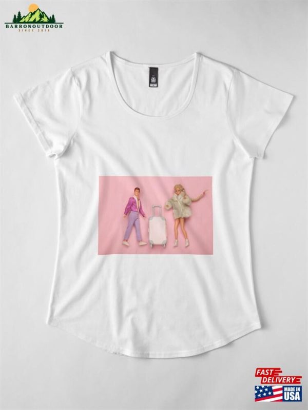 Retro Pink Bliss Barbie And Ken Art Barbiecore Premium Scoop T-Shirt Classic Unisex