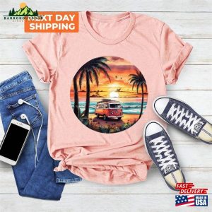 Retro Vintage Beach Camper Van Shirt Matching Family Classic T Shirt 4