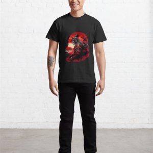 Samurai Black And Red Sun Classic T Shirt Unisex 3