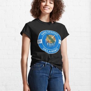 Sand Springs Oklahoma Flag Usa Seal Stamp Badge Travel Souvenir Classic T Shirt Sweatshirt Hoodie 4