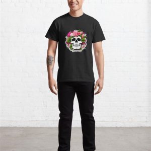 Skull Skeleton With Colourful Flowers Classic T Shirt Sweatshirt 3