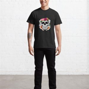 Skull Skeleton With Colourful Flowers Classic T Shirt Sweatshirt Hoodie 3