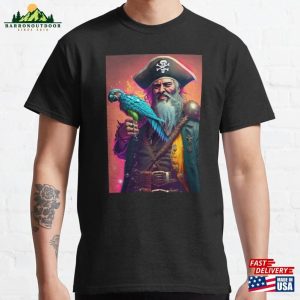 Spacedragon Greybeard And His Parrot Classic T-Shirt Hoodie Unisex