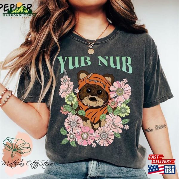 Star Wars Wicket Ewok Endor Yub Nub Tattoo Art Shirt Ewoks Floral Comfort Colors Land Unisex Classic