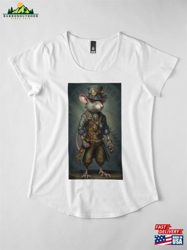 Steampunk Rat Ai Generated Illustration Premium Scoop T-Shirt Classic Sweatshirt