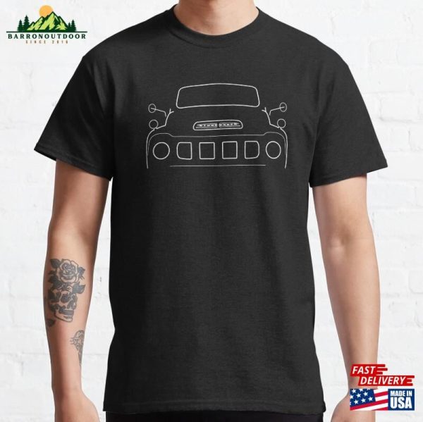 Studebaker Transtar Classic 1950S Pickup Truck White Outline T-Shirt Unisex