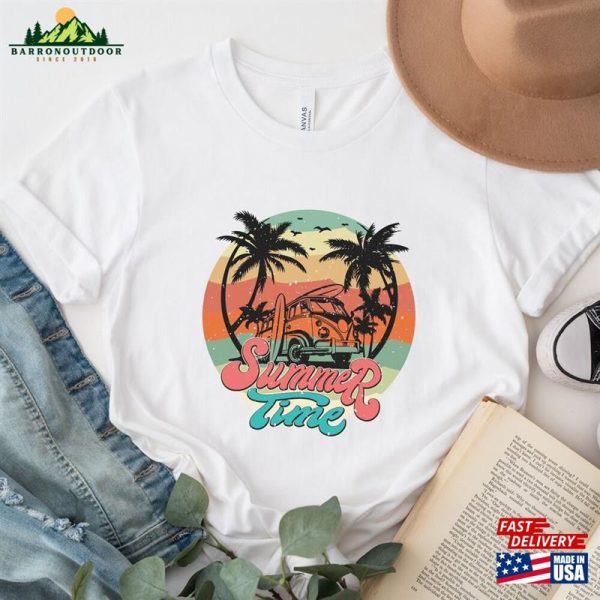 Summer Time Shirt Camping Van Tshirt Retro Boho Shirts T-Shirt Classic