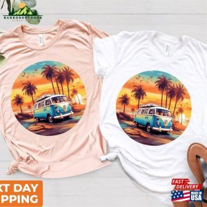 Sunset Vintage Car Shirt Family Matching Vacation Shirts Cruise Classic Hoodie