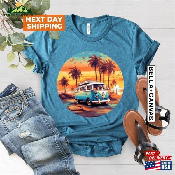 Sunset Vintage Car Shirt Family Matching Vacation Shirts Cruise Classic Hoodie