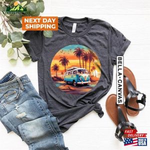 Sunset Vintage Car Shirt Family Matching Vacation Shirts Cruise Classic Hoodie 3