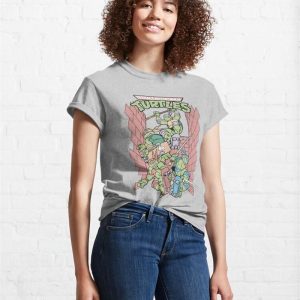 Teenage Mutant Ninja Turtles Retro Skate Group Classic T Shirt Unisex 4