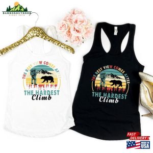 The Best View Comes After Hardest Climb Shirt Nature Is Calling T Shirts Funny Hiking Unisex Classic 4