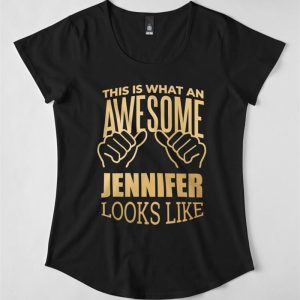 This Is What An Awesome Jennifer Looks Like In Gold Premium Scoop T Shirt Classic 4