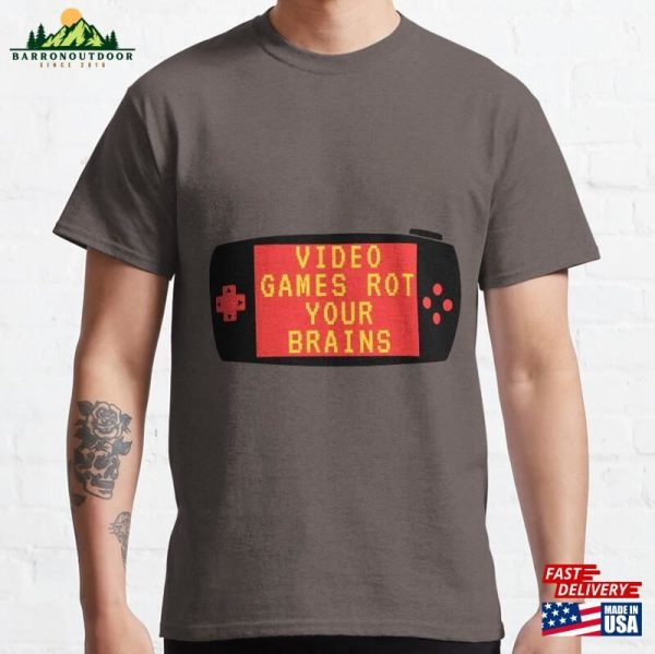 Video Games Rot Your Brains Game Pad Classic T-Shirt Unisex