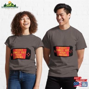 Video Games Rot Your Brains Game Pad Classic T Shirt Unisex 3