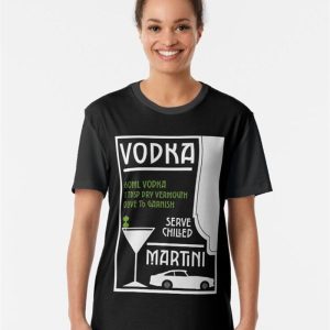 Vodka Martini Bar Wall Art Gifts For Drinkers Cocktails Pubs Novelty Graphic T-Shirt Classic