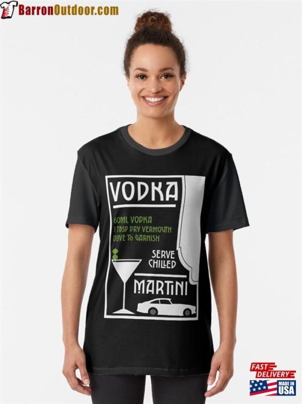 Vodka Martini Bar Wall Art Gifts For Drinkers Cocktails Pubs Novelty Graphic T-Shirt Classic