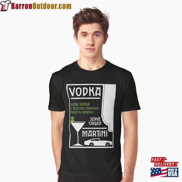 Vodka Martini Bar Wall Art Gifts For Drinkers Cocktails Pubs Novelty Graphic T-Shirt Classic