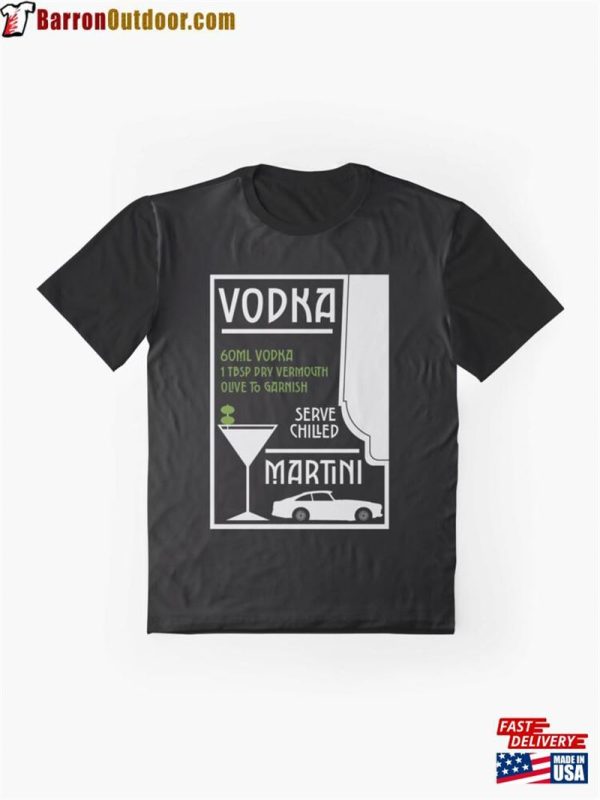 Vodka Martini Bar Wall Art Gifts For Drinkers Cocktails Pubs Novelty Graphic T-Shirt Classic