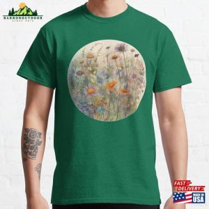 Wildflower Circular Design Classic T-Shirt Hoodie