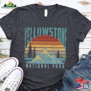 Yellowstone Crewneck Shirt Vintage Mountain National Park Nps Camping Unisex Classic