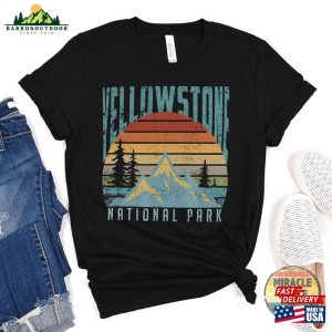 Yellowstone Crewneck Shirt Vintage Mountain National Park Nps Camping Unisex Classic