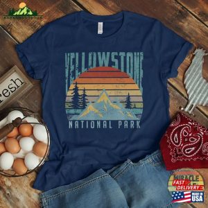 Yellowstone Crewneck Shirt Vintage Mountain National Park Nps Camping Unisex Classic 3