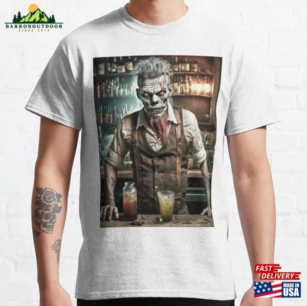 Zombie Bartender 02 Zombies In Everyday Life Classic T-Shirt Hoodie