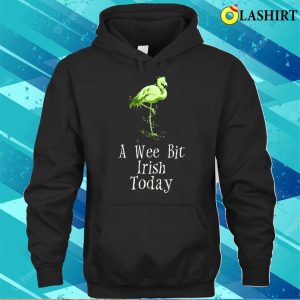 A Wee Bit Irish Today Green Flamingo St Pattys Day T shirt 3