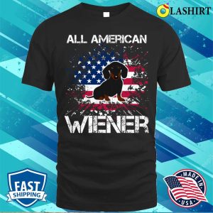 All American Wiener Dog Funny Dachshund July 4th T-shirt