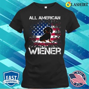 All American Wiener Dog Funny Dachshund July 4th T shirt 2