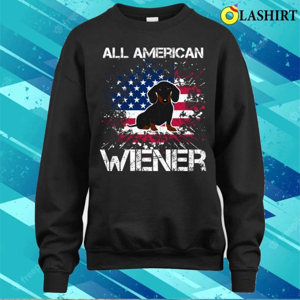 All American Wiener Dog Funny Dachshund July 4th T-shirt