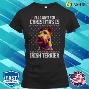 All I Want For Christmas Is Irish Terrier, Christmas Gift For Dog Lover T-shirt