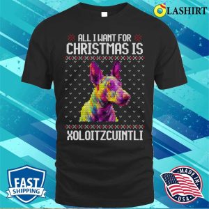 All I Want For Christmas Is Xoloitzcuintli Christmas Gift For Dog Lover T shirt 1