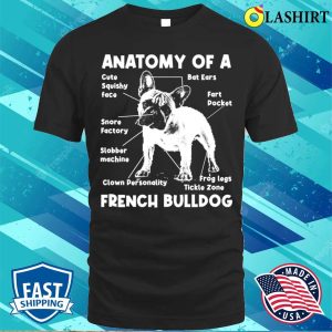 Anatomy Of A French Bulldog Funny Retro French Bulldog Love T-shirt