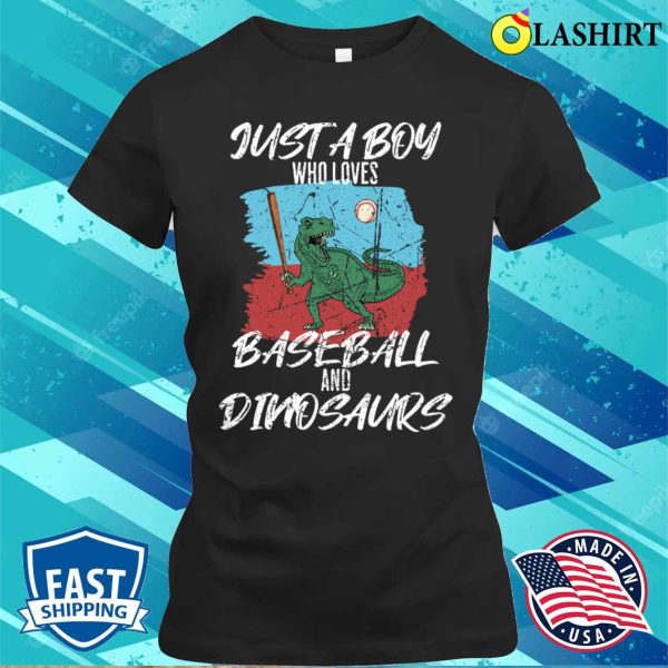 Baseball Lover T-shirt, Baseball Player Dinosaur Fan T-shirt