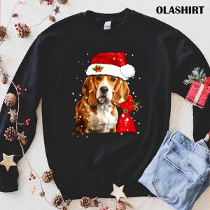 Beagle Dog With Santa Hat Christmas Xmas Dog Lover Shirt 1