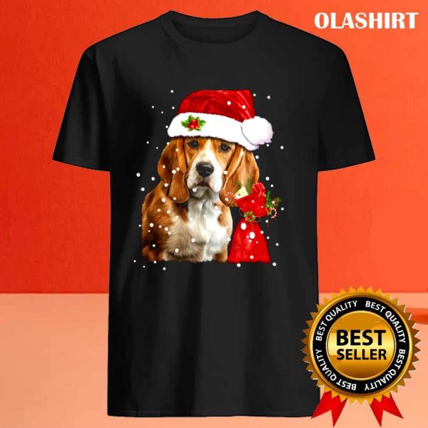 Beagle Dog With Santa Hat Christmas Xmas, Dog Lover Shirt