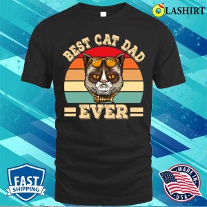 Best Cat Dad Ever Cat Lover Funny Retro T shirt 1