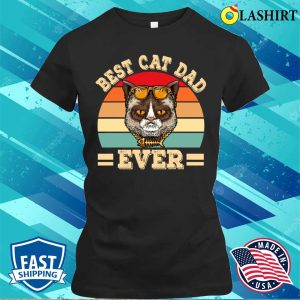 Best Cat Dad Ever Cat Lover Funny Retro T shirt 2