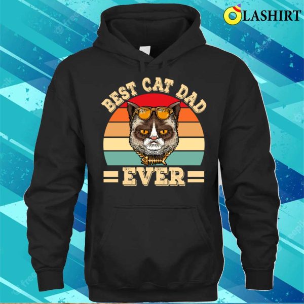 Best Cat Dad Ever Cat Lover Funny Retro T-shirt