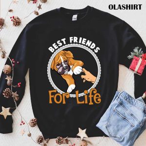 Best Friends For Life Funny Boxer Dog Lover T-shirt