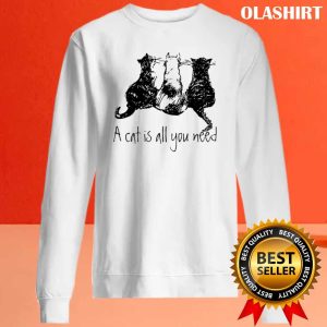 Black White Cats A Cat Is All You Need T shirt 2