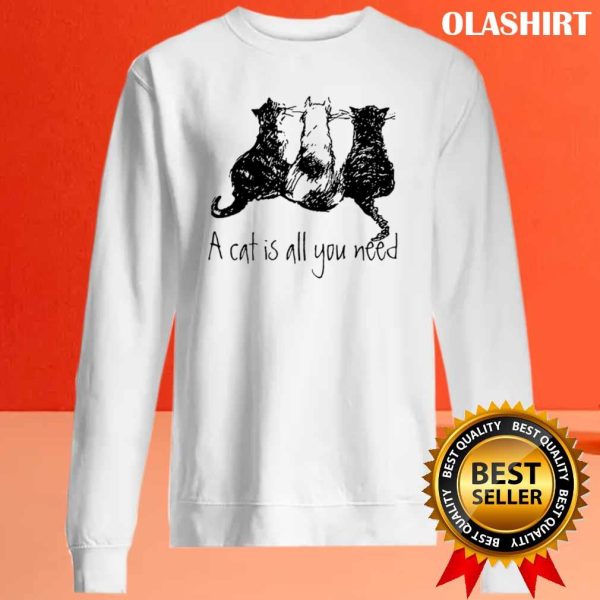 Black White Cats A Cat Is All You Need T-shirt