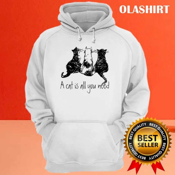 Black White Cats A Cat Is All You Need T-shirt