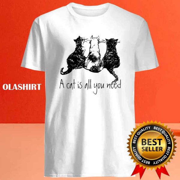 Black White Cats A Cat Is All You Need T-shirt