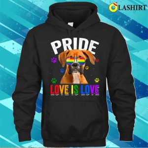 Boxer Gay Pride Lgbt Rainbow Flag Dog Lover Boxers Dog T shirt 3