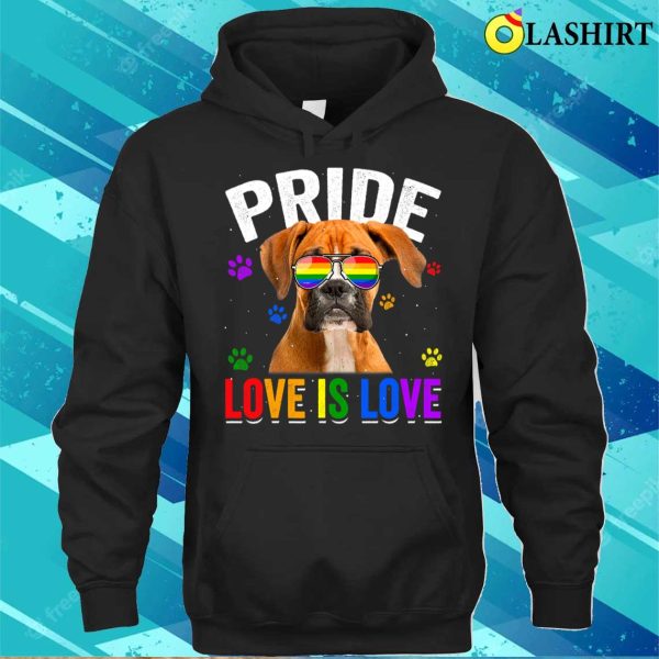 Boxer Gay Pride Lgbt Rainbow Flag Dog Lover Boxers Dog T-shirt