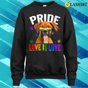 Boxer Gay Pride Lgbt Rainbow Flag Dog Lover Boxers Dog T shirt 4