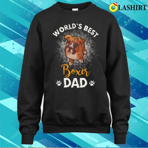 Boxer Vintage Worlds Best Boxer Dad Funny Puppy Lover Boxers Dog T-shirt